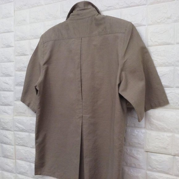 Vintage 90s Oleg Cassini Blouse Linen Sz-14 SSL - Picture 9 of 9